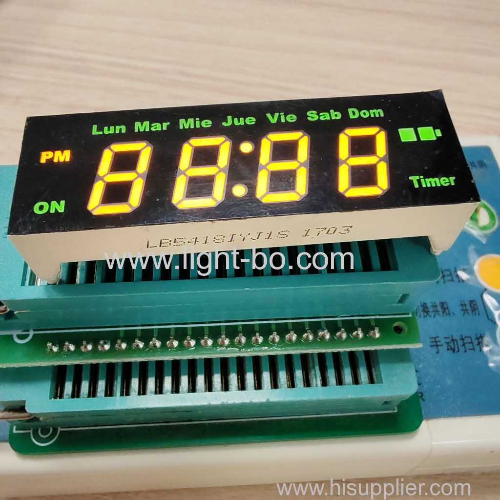 Màn hình hiển thị LED 7 đoạn 4 chữ số màu vàng/xanh lá cây để điều khiển hẹn giờ