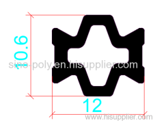 12mm PA66GF25 Hollow Chamber Thermal Break Polyamide Insulating Profiles