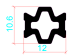 12mm PA66GF25 Hollow Chamber Thermal Break Polyamide Insulating Profiles