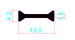 13.9mm PA66GF25 Hollow Chamber Thermal Break Polyamide Insulating Profiles