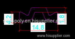14.8mm PA66GF25 Hollow Chamber Thermal Break Polyamide Insulating Profiles