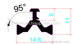 14.8mm PA66GF25 Hollow Chamber Thermal Break Polyamide Insulating Profiles
