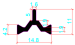 14.8mm PA66GF25 Hollow Chamber Thermal Break Polyamide Insulating Profiles