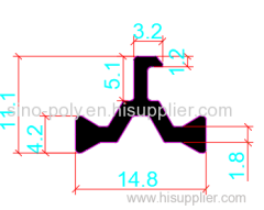 14.8mm PA66GF25 Hollow Chamber Thermal Break Polyamide Insulating Profiles