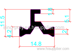 14.8mm PA66GF25 Hollow Chamber Thermal Break Polyamide Insulating Profiles