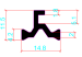 14.8mm PA66GF25 Hollow Chamber Thermal Break Polyamide Insulating Profiles