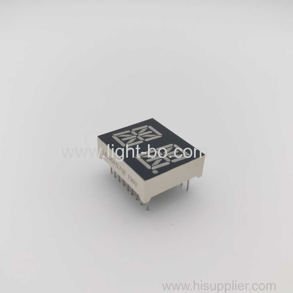 Reines grünes schwarzes alphanumerisches LED-Display, 2-stellig, 13,8 mm, 14 Segmente