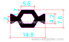 14.8mm PA66GF25 Hollow Chamber Thermal Break Polyamide Insulating Profiles