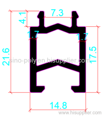 14.8mm PA66GF25 Hollow Chamber Thermal Break Polyamide Insulating Profiles