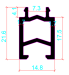 14.8mm PA66GF25 Hollow Chamber Thermal Break Polyamide Insulating Profiles