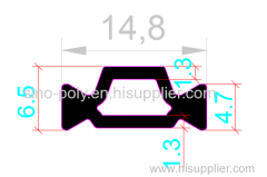 14.8mm PA66GF25 Hollow Chamber Thermal Break Polyamide Insulating Profiles