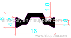 16mm PA66GF25 Hollow Chamber Thermal Break Polyamide Insulating Profiles
