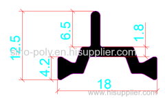 18mm PA66GF25 Hollow Chamber Thermal Break Polyamide Insulating Profiles