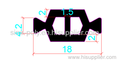18mm PA66GF25 Hollow Chamber Thermal Break Polyamide Insulating Profiles