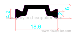 18.6mm PA66GF25 Hollow Chamber Thermal Break Polyamide Insulating Profiles