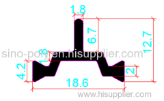 18.6mm PA66GF25 Hollow Chamber Thermal Break Polyamide Insulating Profiles