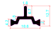 18.6mm PA66GF25 Hollow Chamber Thermal Break Polyamide Insulating Profiles