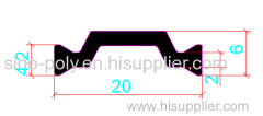 20mm PA66GF25 Hollow Chamber Thermal Break Polyamide Insulating Profiles