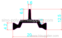 20mm PA66GF25 Hollow Chamber Thermal Break Polyamide Insulating Profiles