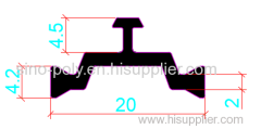 20mm PA66GF25 Hollow Chamber Thermal Break Polyamide Insulating Profiles