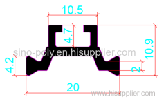20mm PA66GF25 Hollow Chamber Thermal Break Polyamide Insulating Profiles