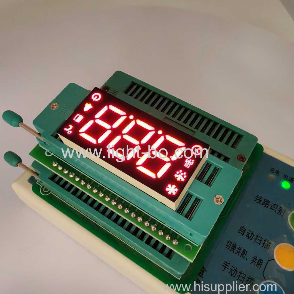 Pantalla LED roja de 3 dígitos y 7 segmentos para controlador de refrigerador
