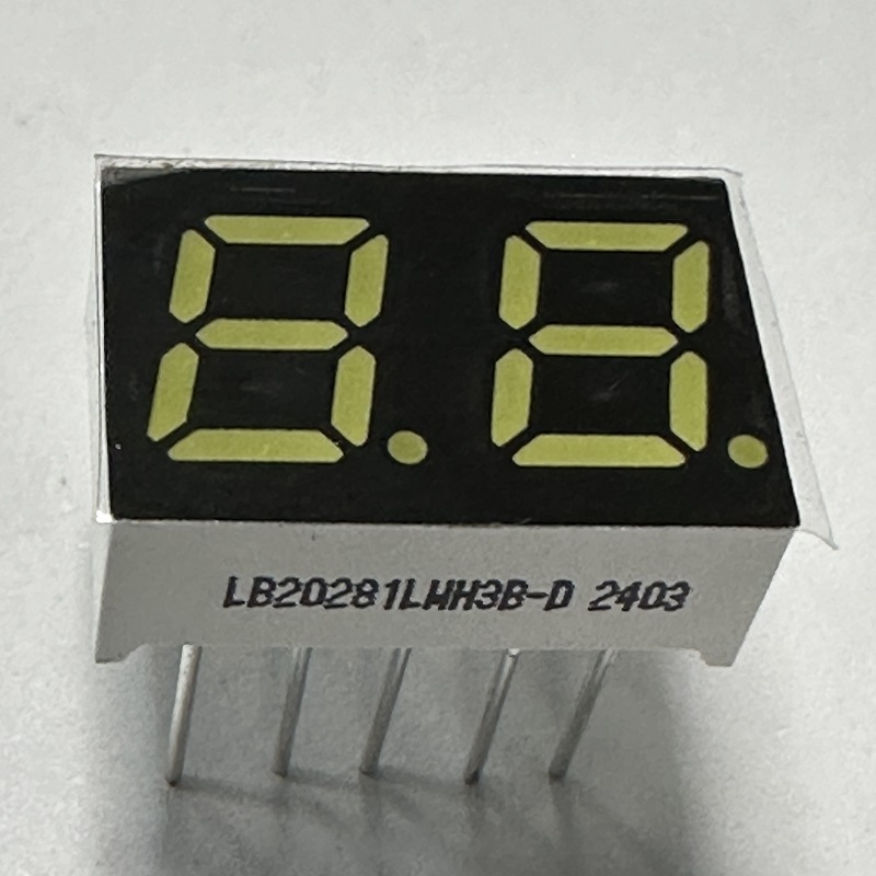 Display LED branco brilhante de 2 dígitos, 7 mm, 7 segmentos, cátodo comum para eletrodomésticos