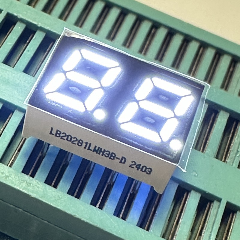 Display LED branco brilhante de 2 dígitos, 7 mm, 7 segmentos, cátodo comum para eletrodomésticos
