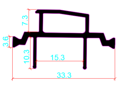 39mm PA66GF25 Hollow Chamber Thermal Break Polyamide Insulating Profiles