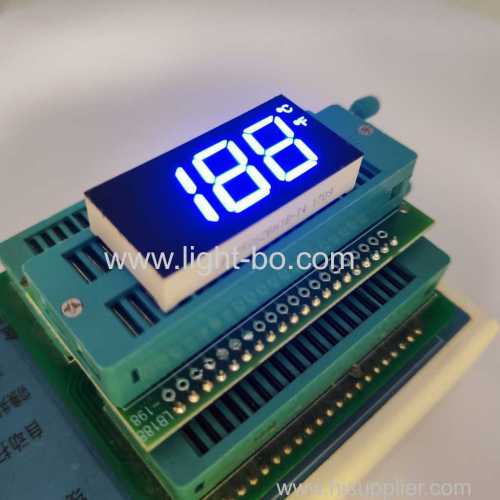 display LED azul personalizado de 3 dígitos e 7 segmentos para controle de freezer