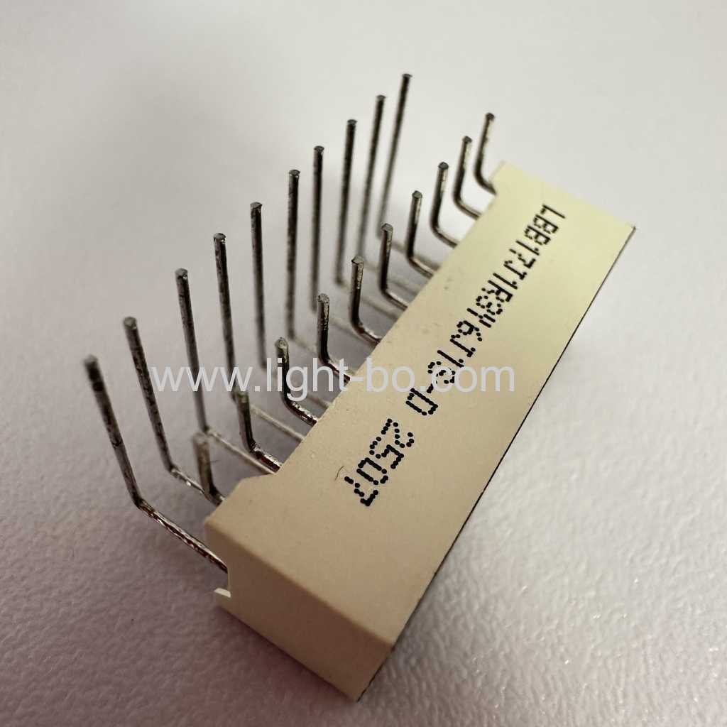 Çift hatlı 90 derece pin bükme özelliğine sahip çok renkli 10 segmentli LED çubuk dizisi ortak katot