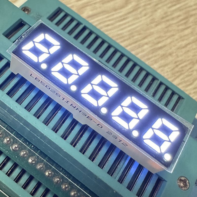 Display LED a 5 cifre, 7 mm, 7 segmenti, anodo comune, bianco ultra luminoso per convertitore di frequenza