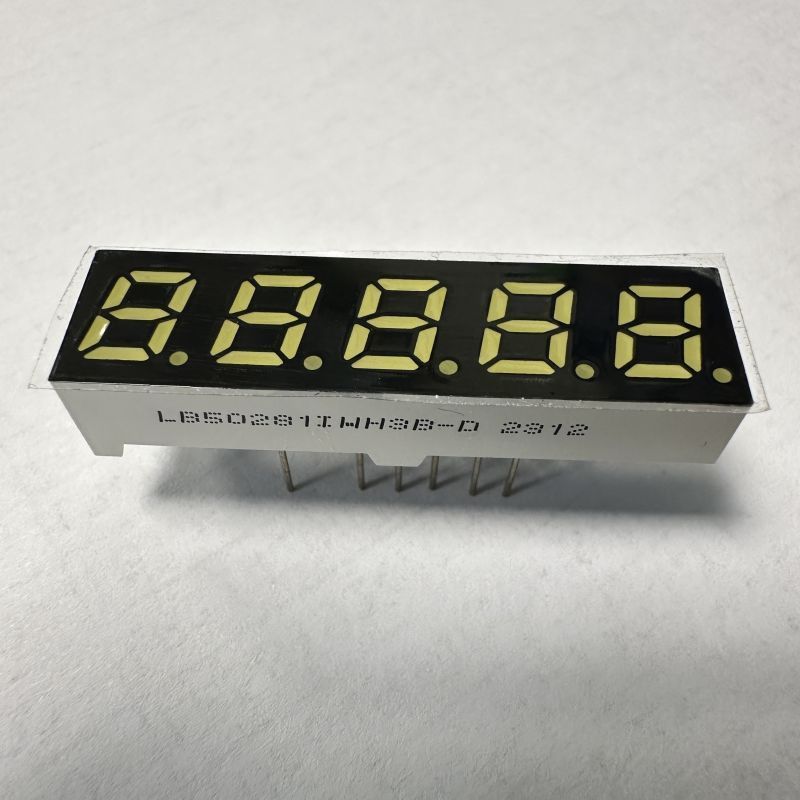 Display LED a 5 cifre, 7 mm, 7 segmenti, anodo comune, bianco ultra luminoso per convertitore di frequenza