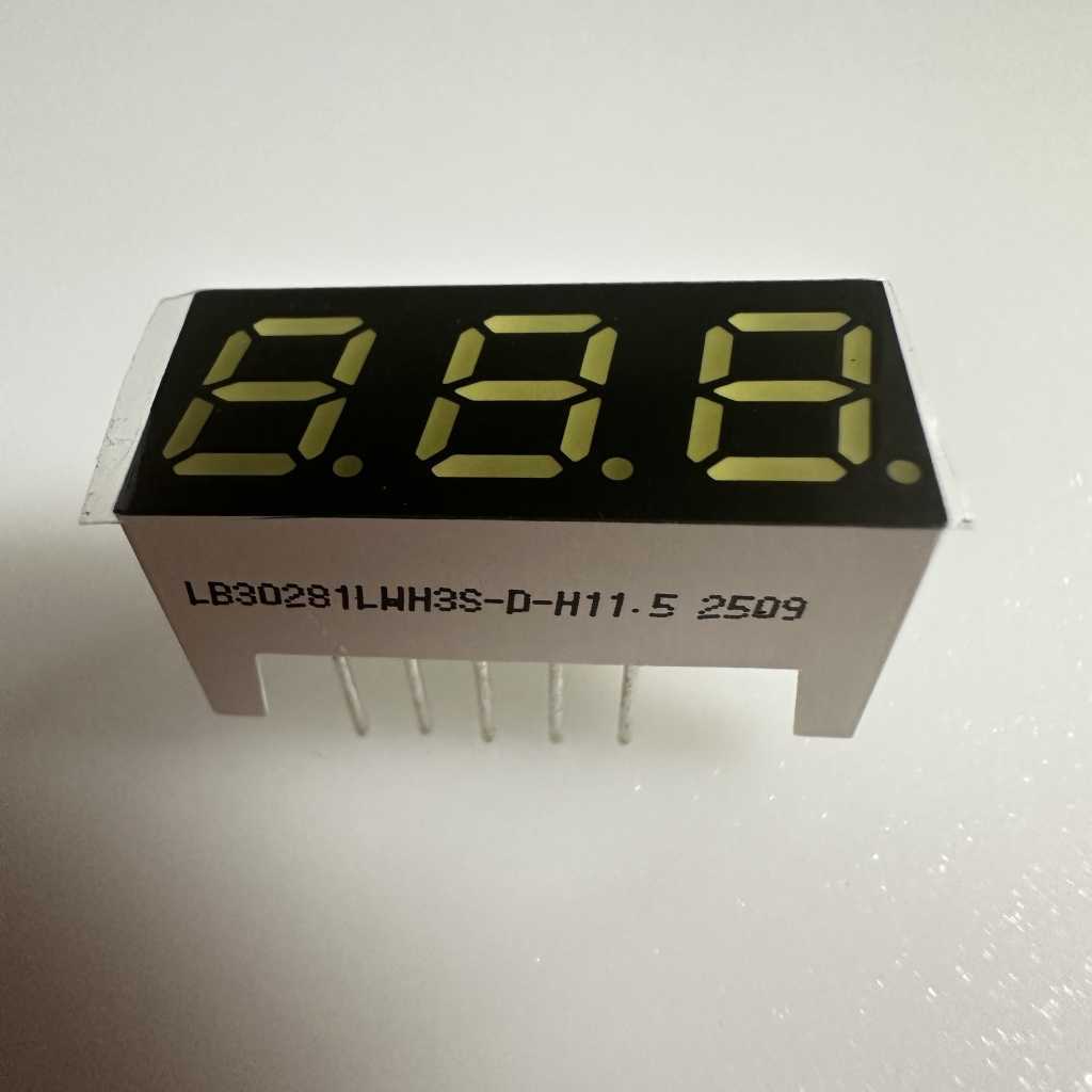 Écran LED blanc ultra brillant 7 mm, 3 chiffres, 7 segments, cathode commune, pour appareils électroménagers, hauteur 11,5 mm