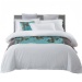 Hotel Bedding Set of 4 All Cotton White Jacquard Sheet Duvet Cover and Pillowcases for 5 Star Hotels