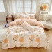 Thickened Washed Cotton Ruffled Bedding Set for Students 3 or 4 Piece Bed Sheet and Coverlet Set