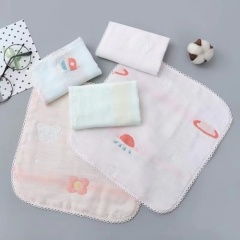 Double Layer Muslin Cotton Baby Towel Soft Absorbent Square Washcloth Safe for Infant Use