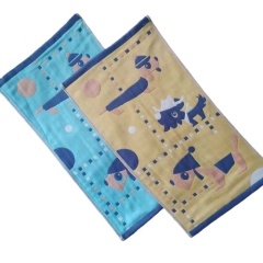 Three Layer Gauze Cartoon Jacquard Kids Square Towel No Shedding No Fading Soft Durable