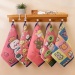 Soft Absorbent Cartoon Baby Face Towel with Hanging Loop Small Washcloth for Home Use