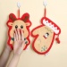 Cute Christmas Cartoon Bear Hanging Hand Towel Thickened Super Absorbent Soft Kitchen Bathroom Household Towel