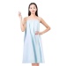 Womens Solid Color Cotton Bath Skirt Round Neck Absorbent Simple Style for Spa Salon and Home Use