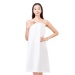 Womens Solid Color Cotton Bath Skirt Round Neck Absorbent Simple Style for Spa Salon and Home Use