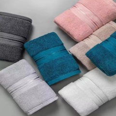 Colorful Pure Cotton Towel and Bath Towel Set Long Staple Cotton Soft Absorbent for Home Hotel and Travel