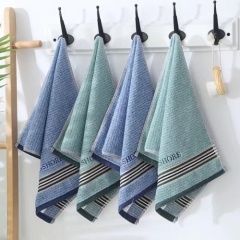 100% Cotton Soft Absorbent Face Towel Dark Color Embroidered Hotel Bath Towel for Home and Gift Use Model A060