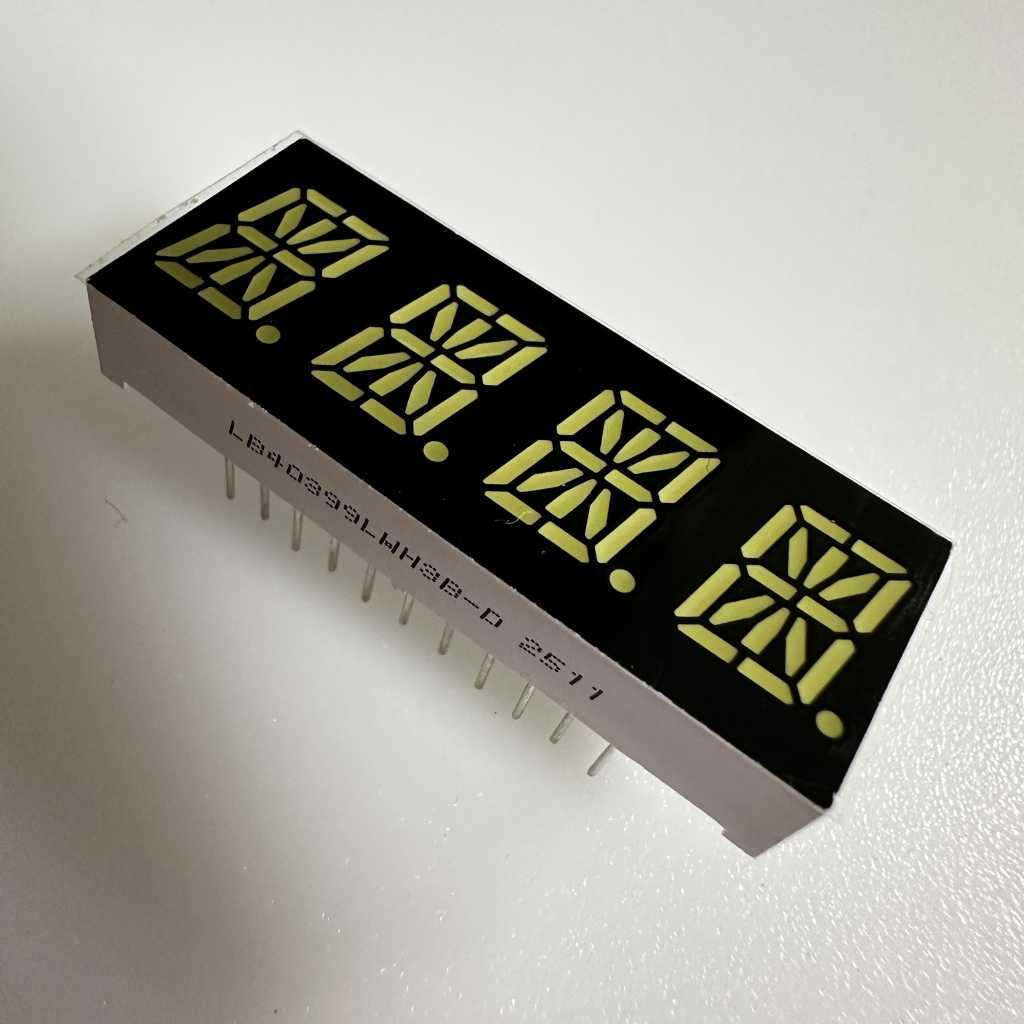 Affichage LED blanc ultra-brillant à 4 chiffres, 0,39 pouce, 16 segments, cathode commune, pour tableau de bord