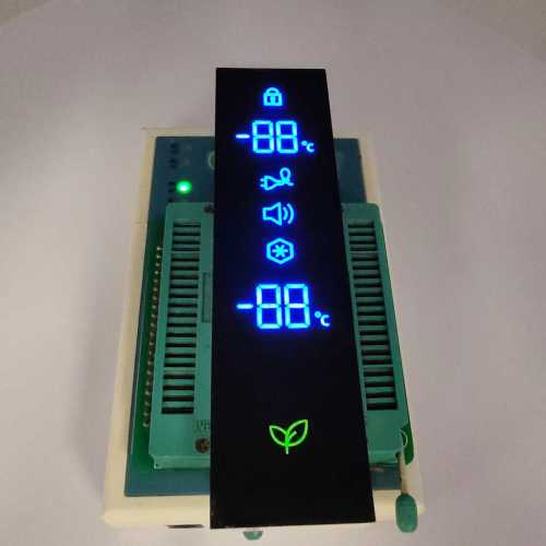 Display LED ultra blu/verde a 7 segmenti per i controller dei frigoriferi