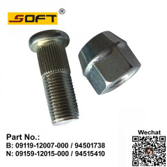 BOLTSET -FRONT HUB / B NO: 09119-12007-000 / 94501738 / N NO. : 09159-12015-000 / 94515410 FOR DAEWOO DAMAS