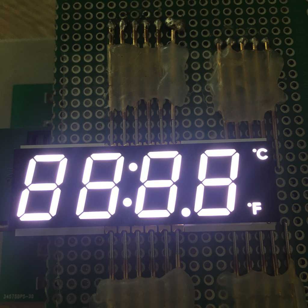 Ultradünne 4-stellige 12-mm-LED-Anzeige mit gemeinsamer Kathode (weiß, SMD, 7 Segmente) für Mikrowellenherde