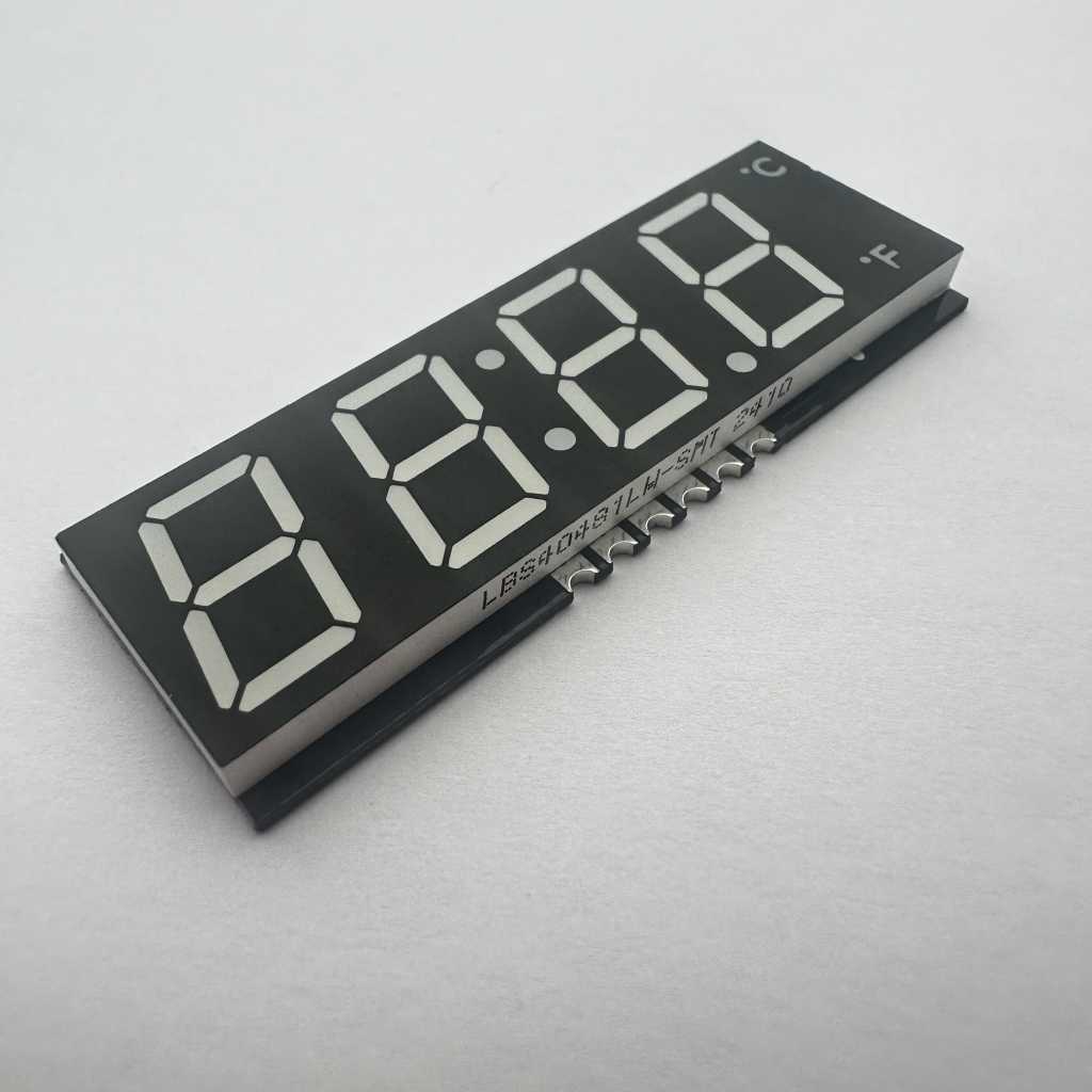 Ultradünne 4-stellige 12-mm-LED-Anzeige mit gemeinsamer Kathode (weiß, SMD, 7 Segmente) für Mikrowellenherde