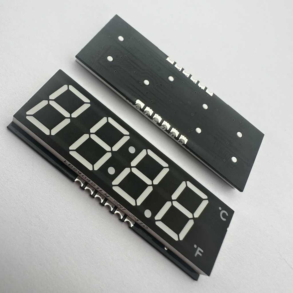 Ultradünne 4-stellige 12-mm-LED-Anzeige mit gemeinsamer Kathode (weiß, SMD, 7 Segmente) für Mikrowellenherde